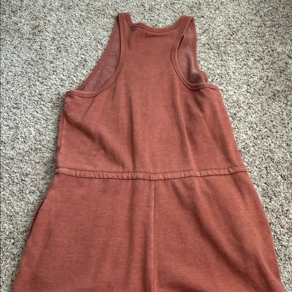 AERIE SLEEVELESS RUST DRAWSTRING ROMPER - Picture 8 of 12